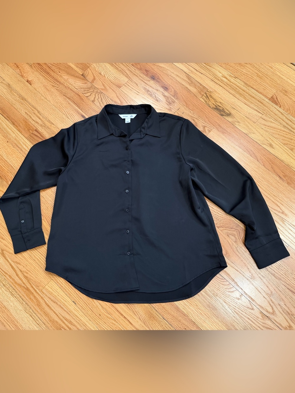 Old Navy Black Classic Button-Front Shirt